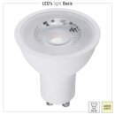 5 x LEDs light Basic LED Reflektor 4,5W = 50W GU10 matt 345lm warmweiß 2700K 38°