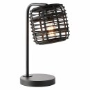 Brilliant Tischleuchte Crosstown Rattan schwarz max. 40W E27 ohne Leuchtmittel mit Schalter