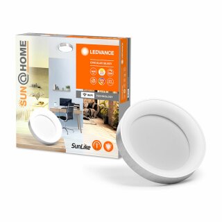 Ledvance LED Smart+ Deckenleuchte Sun@Home Circular Silber Ø45cm 18,5W 1400lm 2200K-5000K Dimmbar App Google Alexa WiFi