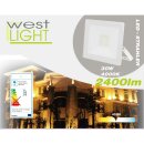 West Light LED Strahler super slim Weiß IP65 30W...