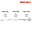 Telefunken LED Unterbauleuchte Aluminium Ø6cm 3 x 1,8W 170lm warmweiß 3000K Schalter