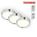 Telefunken LED Unterbauleuchte Aluminium Ø6cm 3 x 1,8W 170lm warmweiß 3000K Schalter