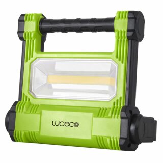 Luceco LED Baustrahler tragbar Schwarz/Grün IP54 20W 1800lm Kaltweiß 6500K mit Akku