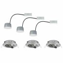 3 x Paulmann LED Einbauleuchte Set Eisen gebürstet 3 x 7W 482lm Modul Warmweiß 3000K schwenkbar 100°