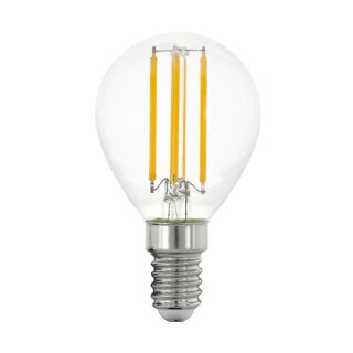 Eglo LED Filament Leuchtmittel Tropfen P45 4W = 40W E14 klar 470lm warmweiß 2700K