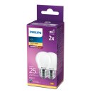 2 x Philips LED Filament Tropfen 2,2W = 25W E27 matt 250lm warmweiß 2700K