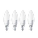 4 x Philips LED Kerzen 5,5W = 40W E14 matt 470lm...