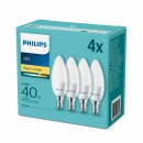 4 x Philips LED Kerzen 5,5W = 40W E14 matt 470lm warmweiß 2700K