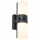 Lutec LED Wandleuchte Cyra Anthrazit IP54 2 x 7,5W 1000lm warmweiß 3000K Bewegungsmelder