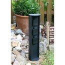 Eco-Light Energiesäule 3-fach Gartensteckdose IP44 Anthrazit Aluminium rostfrei