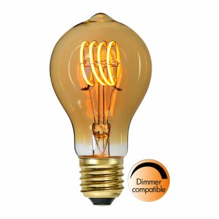 Star Trading LED Spiral Filament A60 Birne 2,5W E27 Gold 110lm extra warmweiß 2000K DIMMBAR