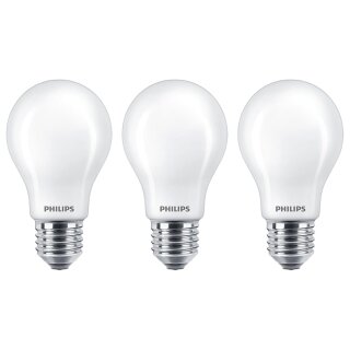 3 x Philips LED A60 Birnen 7W = 60W E27 matt 806lm warmweiß 2700K