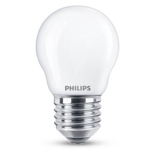 Philips LED Filament P45 Tropfen 6,5W = 60W E27 matt 806lm Neutralweiß 4000K