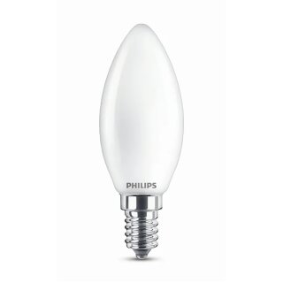 Philips LED Filament Kerze 4,3W = 40W E14 matt 470lm Tageslicht 6500K kaltweiß