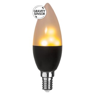 Star Trading LED Kerze 2W E14 matt extra warmweiß 1800K Feuer Flamme Schwerkraftsensor