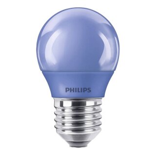 Philips LED Leuchtmittel P45 Tropfen 3,1W E27 230V farbig Blau Party