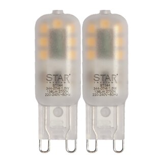 2 x Star Trading LED Stiftsockellampen 1,5W G9 matt 138lm warmweiß 2700K