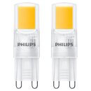 2 x Philips LED COB Stiftsockellampe 2W = 25W G9 klar...