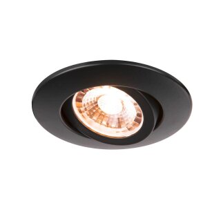 SLV LED Deckeneinbauleuchte Easy-Install Slim DL Schwarz IP44 6,2W 415lm warmweiß 2700K DIMMBAR 30°