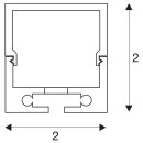 SLV Aufbauprofil 100cm GLENOS für LED-Strips Aluminium mit weiß satinierter Kunststoffabdeckung