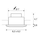 SLV LED Einbauleuchte OUT 65 Weiß eckig IP65 11W 640lm warmweiß 3000K DIMMBAR 38°