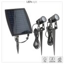 LEDs Light Solar Außenleuchte Shada Schwarz 2 x 2W 140lm Warmweiß 3000K mit 3m Kabel