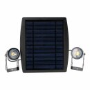 LEDs Light Solar Außenleuchte Shada Schwarz 2 x 2W 140lm Warmweiß 3000K mit 3m Kabel