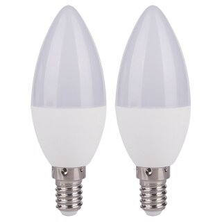 2 x LED Kerzenform C37 3W = 25W E14 matt 250lm warmweiß 2700K