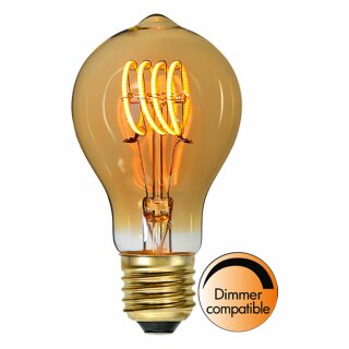 Star Trading LED Spiral Filament A60 Birne 2W E27 Gold 80lm extra warmweiß 2000K DIMMBAR