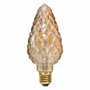 Star Trading LED Filament Kerze Tannenzapfen 2,3W E14 Gold 130lm extra warmweiß 2100K DIMMBAR