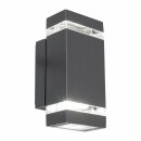 Lutec LED Außenleuchte Wandlampe Focus Anthrazit IP44 max. 2 x 35W GU10 ohne Leuchtmittel Up&Down