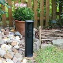 Eco-Light Energiesäule 2-fach Gartensteckdose IP44 Anthrazit Aluminium rostfrei