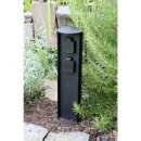 Eco-Light Energiesäule 2-fach Gartensteckdose IP44 Anthrazit Aluminium rostfrei