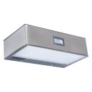 Lutec LED Solar Außenleuchte Wandlampe Brick Edelstahl IP44 2W 150lm neutralweiß 4000K Bewegungsmelder