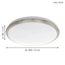 Eglo LED Wandlampe Deckenleuchte Manilva Nickel matt Ø38,5cm 16W 1500lm warmweiß 3000K