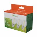 3 x Spectrum LED Filament P45 Tropfen 1W E27 klar 60lm warmweiß 2700K 300°