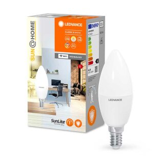 Ledvance LED Smart+ Sun@Home Kerze 4,9W = 25W E14 CCT 2200-5000K Ra>95 Dimmbar App Google Alexa WiFi