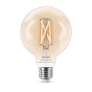 Philips LED WiZ Smart Filament G95 Globe 7W = 60W E27 klar 806lm 2700-6500K Dimmbar App Google Alexa WiFi Bluetooth