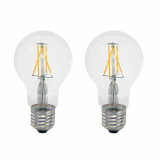 2 x I-Glow LED Filament A60 Birnen 7W = 60W E27 klar 806lm warmweiß 2700K