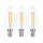 3 x I-Glow LED Filament Kerzen 4W = 40W E14 klar 470lm warmweiß 2700K