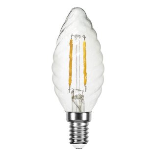 Casaya LED Filament C35 Kerze 3W = 25W E14 klar gedreht 245lm warmweiß 2700K Ra97