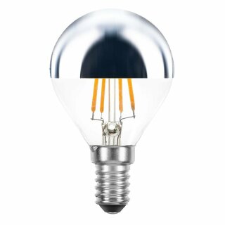 Casaya LED Filament P45 Tropfen 4,5W = 32W E14 Kopfspiegel Silber 350lm warmweiß 2700K