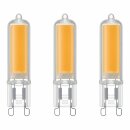 3 x Müller-Licht LED COB Stiftsockellampen 4W = 40W G9 klar 470lm Warmweiß 2700K