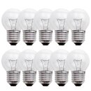 10 x Merkur Glühbirne Tropfen 15W E27 klar Glühlampe Kugel warmweiß Stoßfest 5-Halter