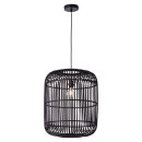 Brilliant Pendelleuchte Woodrow Schwarz Bambus Ø45cm max. 60W E27 ohne Leuchtmittel kürzbar