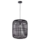 Brilliant Pendelleuchte Woodrow Schwarz Bambus Ø45cm max. 60W E27 ohne Leuchtmittel kürzbar