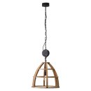 Brilliant Pendelleuchte Matrix Nature Antik Holz Schwarz Korund Ø47cm max. 60W E27 kürzbar