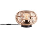 Brilliant Tischleuchte Woodball Schwarz Natur Bambus Ø32cm max. 40W E27 ohne Leuchtmittel mit Schalter