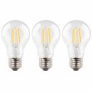 3 x I-Glow LED Filament A60 Birnen 4W = 40W E27 klar 470lm Warmweiß 2700K