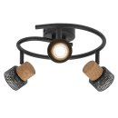 Ledvance LED Deckenleuchte Decor Spot Kork Schwarz rund 3 x 3,4W GU10 690lm Warmweiß 2700K Ra>90 Dimmbar